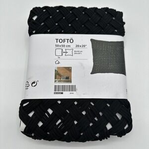 IKEA TOFTO TOFTÖ Cushion Cover Black Outdoor/indoor  20x20" 305.472.87 Brand New